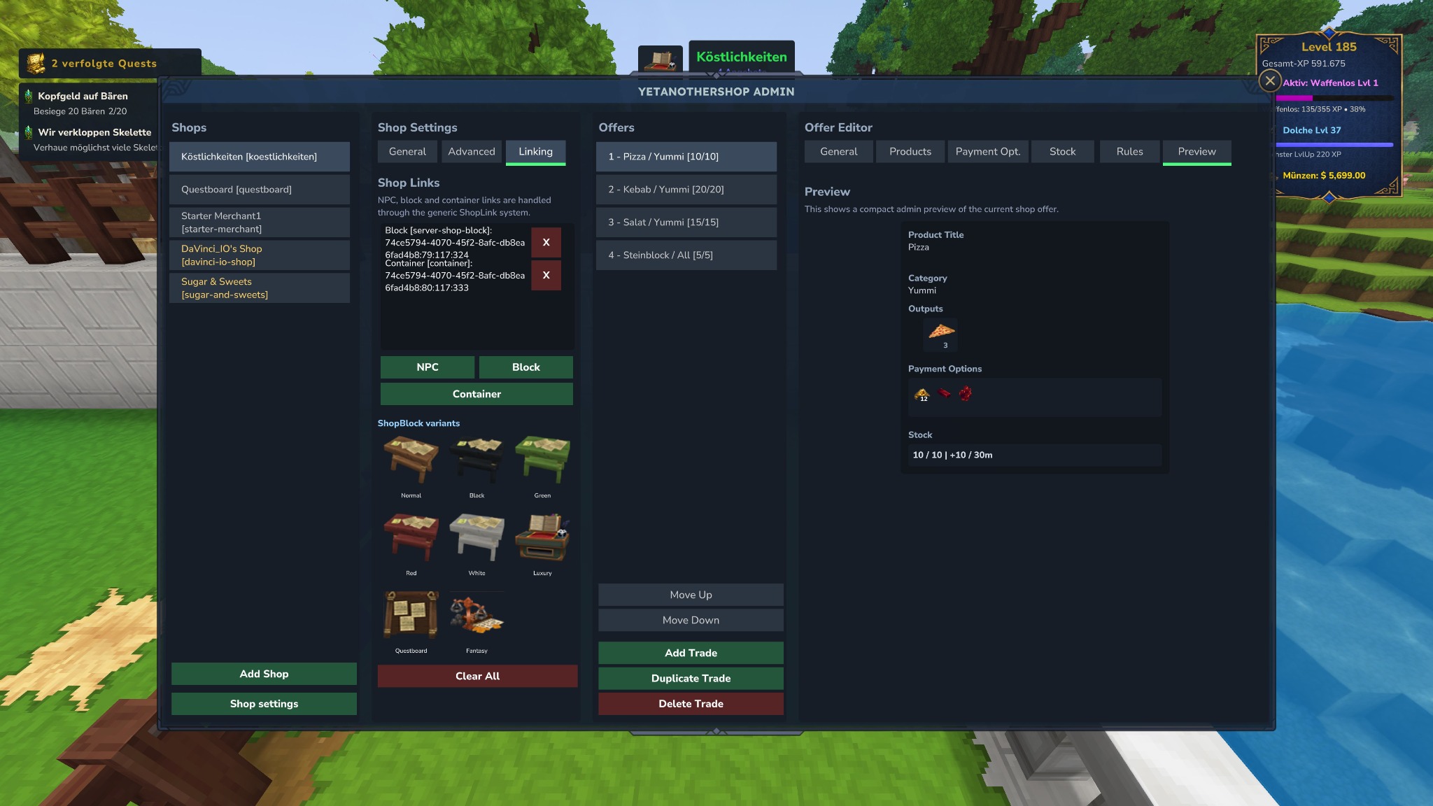Shop blocks